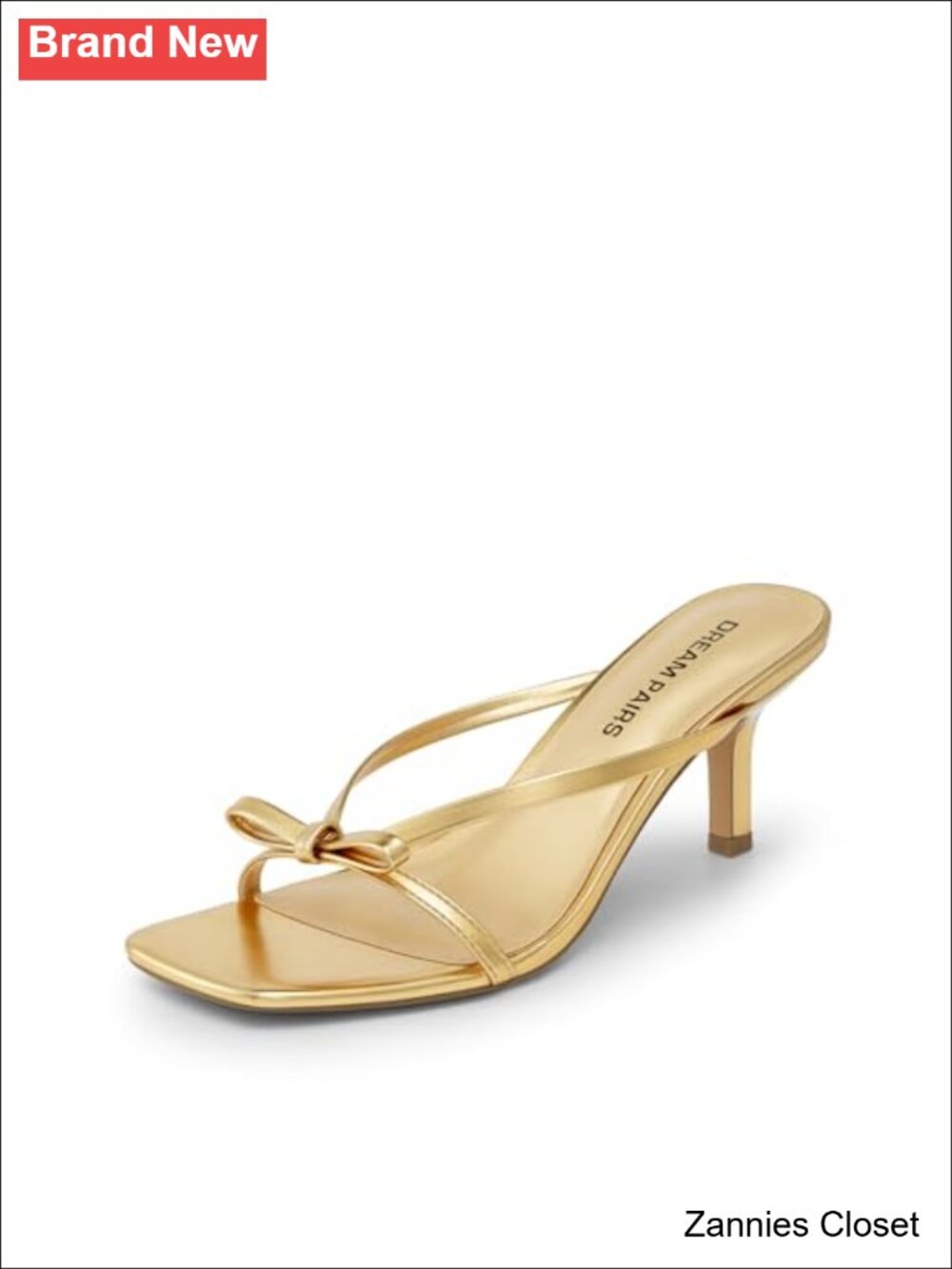 ✨ DREAM PAIRS Women's Comfort Bow Kitten Heel Sandals Faux Leather Slip On